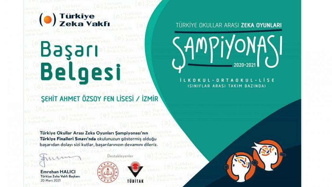 Şehit Ahmet Özsoy Fen Lisesi'nin Zeka Oyunları Başarısı