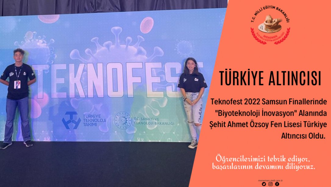 Teknofest Türkiye Altıncısı Şehit Ahmet Özsoy Fen Lisesi